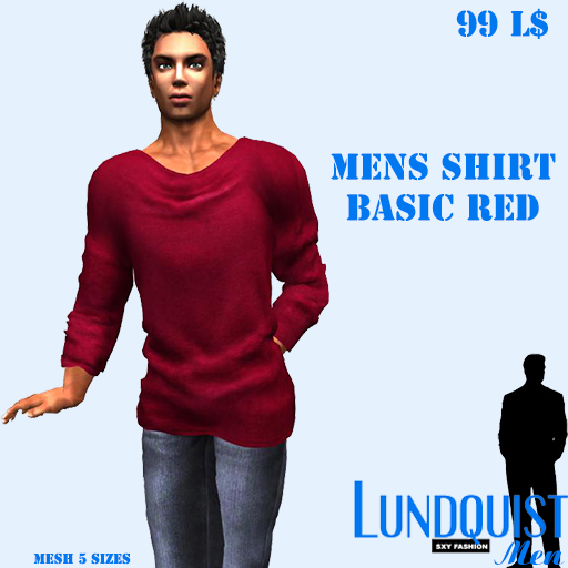 Lundquist - Mens Shirt Basic Red