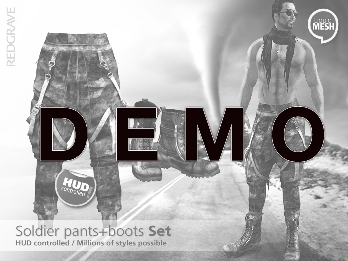 DEMO LQMesh - Soldier Pants+Boots SET - REDGRAVE