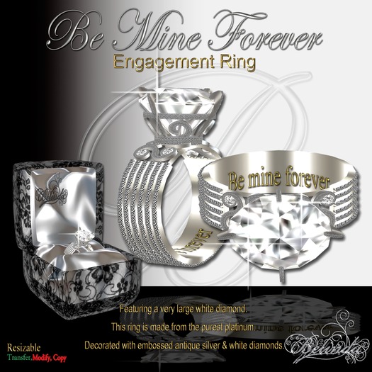 Second Life Marketplace - Be mine Forever - Ring - Platinum - GB