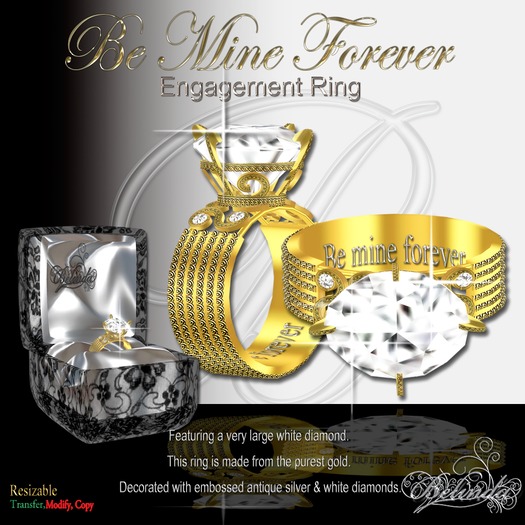Gothic Romance - Engagement Ring - Onyx  - GB