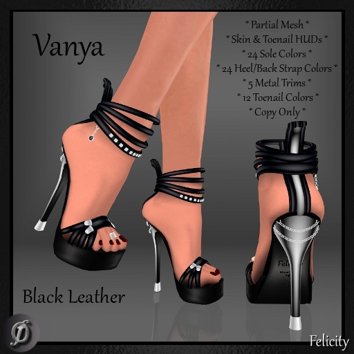 Shoes - *Felicity* Vanya Stilettos - Black Leather High Heels (24 Shoe Sole Colors, 24 Heel Colors, 5 Metals Trims)