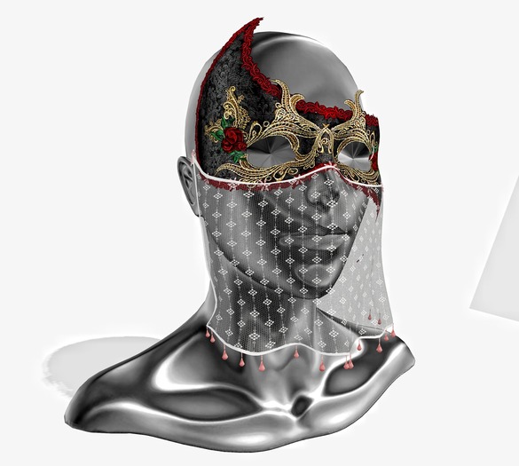 F-CREATION Veil mask Red