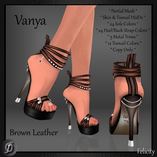 Shoes - *Felicity* Vanya Stilettos - Brown Leather High Heels (24 Shoe Sole Colors, 24 Heel Colors, 5 Metals) Part Mesh