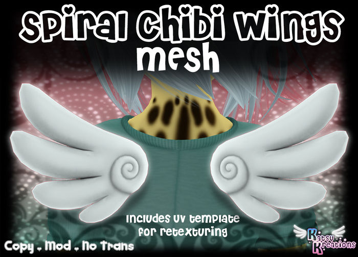 Spiral Chibi Wings Mesh by ~*~Katsu Kreations~*~