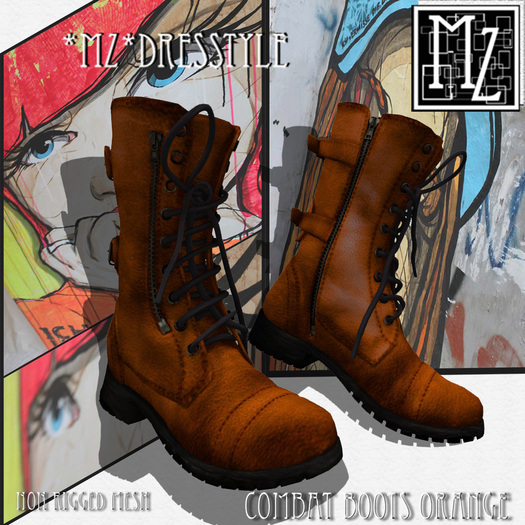 *MZ* Combat boots orange Mesh NON Rig