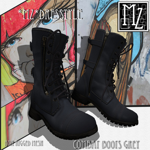 *MZ* Combat boots  grey Mesh NON Rig