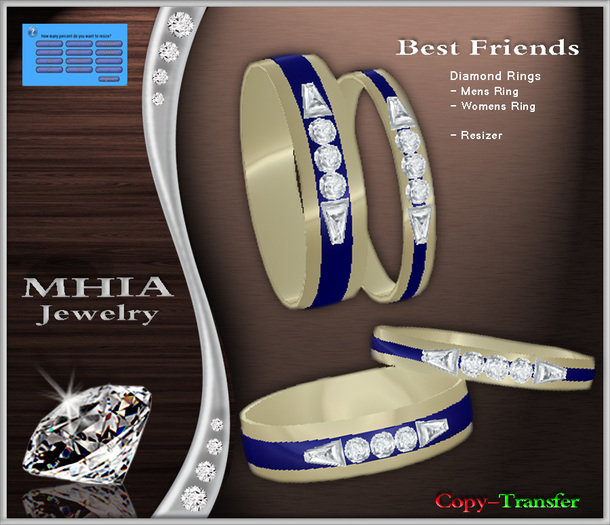[MHIA] Best Friends Ring Gold / Blue