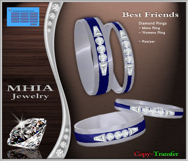 [MHIA] Best Friends Ring Silver / Blue