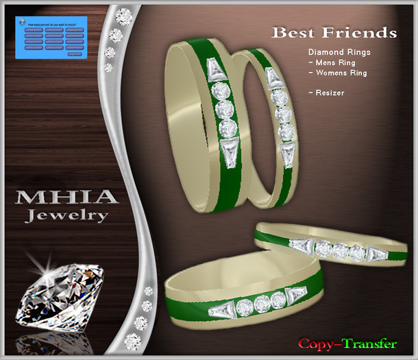 [MHIA] Best Friends Ring Gold / Green