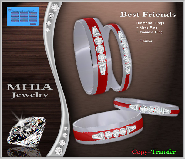 [MHIA] Best Friends Ring Silver / Red
