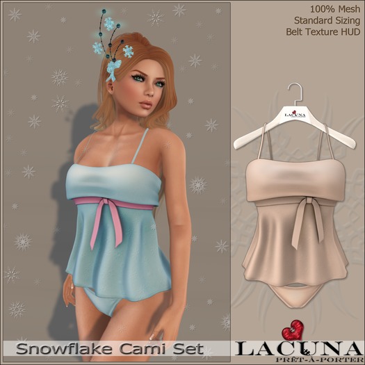 *LACUNA* Snowflake Cami Set - Almond
