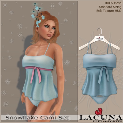*LACUNA* Snowflake Cami Set - Soft Blue
