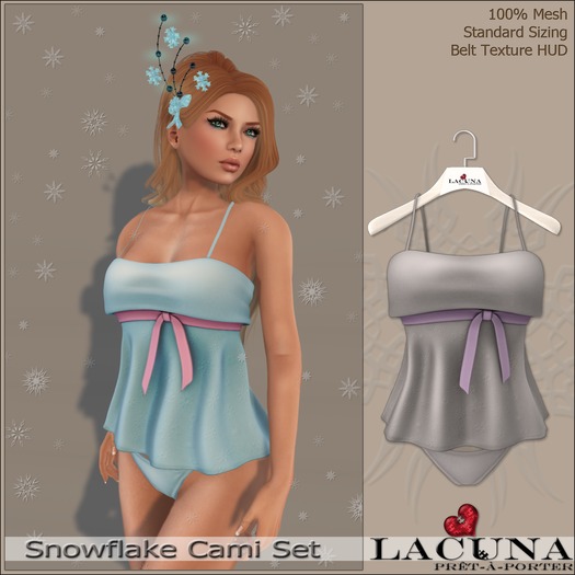 *LACUNA* Snowflake Cami Set - Silver Lining