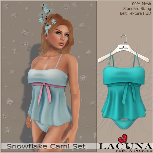 *LACUNA* Snowflake Cami Set - Aqua