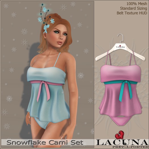 *LACUNA* Snowflake Cami Set - Pastel Pink