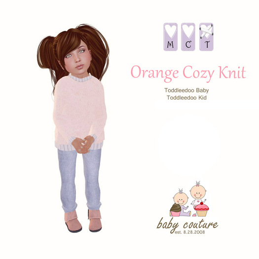 bC - Cozy Knit Sweater Orange - Toddleedoo