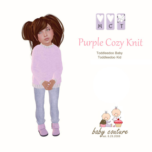 bC - Cozy Knit Sweater Purple - Toddleedoo