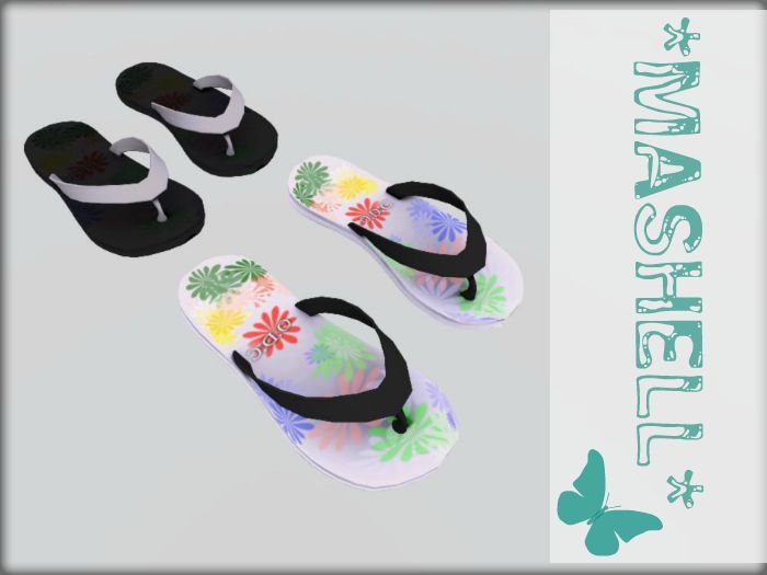 *MAShell* BLACK&WHITE Flip Flops
