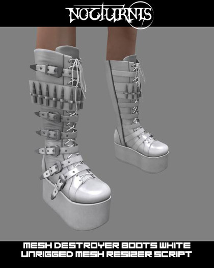 Nocturnis Mesh Destroyer Boots White (Resizer Script)