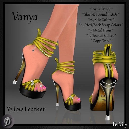 Shoes - *Felicity* Vanya Stilettos - Yellow Leather High Heels (24 Shoe Sole Colors, 24 Heel Colors, 5 Metals) Part Mesh
