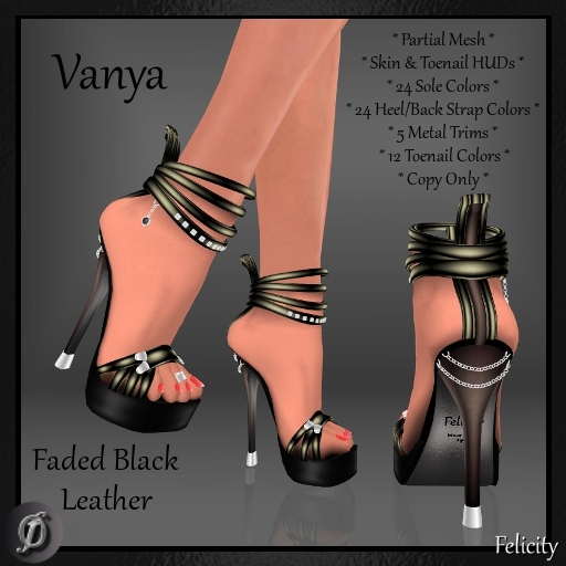 Shoes - *Felicity* Vanya Stilettos - Faded Black Leather High Heels (24 Sole Colors, 24 Heel Colors, 5 Metals) Part Mesh
