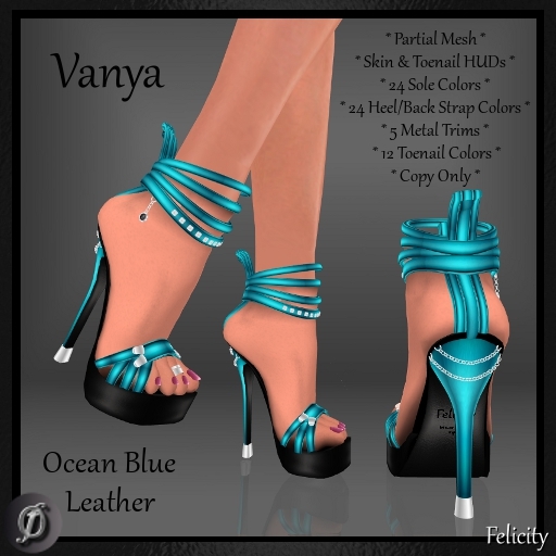 Shoes - *Felicity* Vanya Stilettos - Ocean Blue Leather High Heels (24 Sole Colors, 24 Heel Colors, 5 Metals) Part Mesh