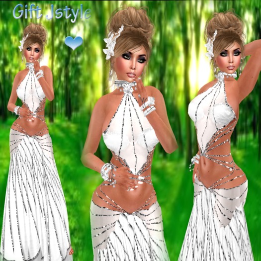 NEW GIFT  GALA DRESS WHITE+SKIN+SHAPE+JEWELRY JSTYLE
