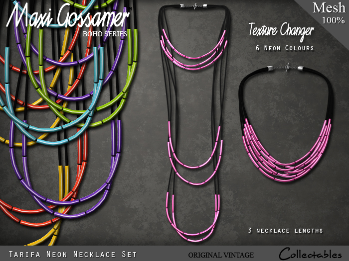 Necklace -  Neon Tarifa Neon - Texture Changing