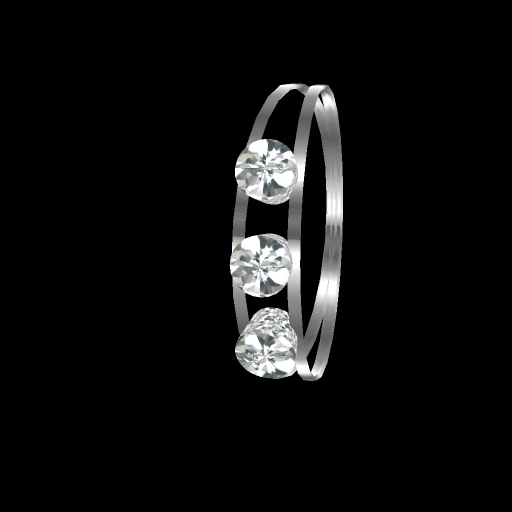 *LL Designs Bellybutton silver 3 tiny diamonds bling V1.0* (X)