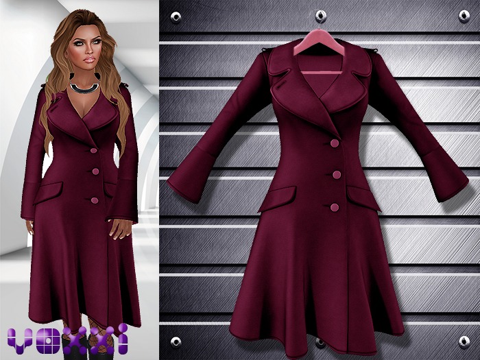 .::voxxi::. [Alba] Felt Coat Fuchsia