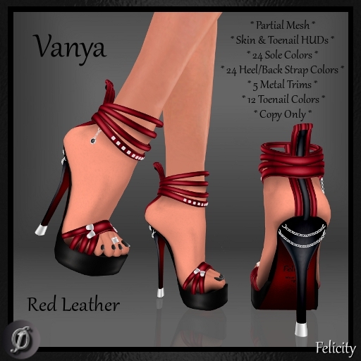 Shoes - *Felicity* Vanya Stilettos - Red Leather High Heels (24 Shoe Sole Colors, 24 Heel Colors, 5 Metals) Part Mesh