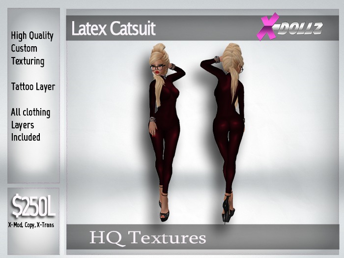 X-DollZ Serpent Mistress Halloween Latex Mesh Catsuit DEMO