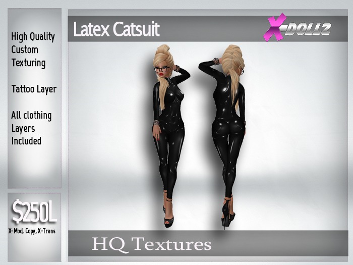 X-DollZ Serpent Mistress Halloween Latex Mesh Catsuit DEMO
