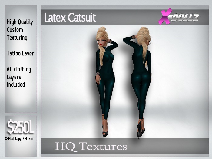 X-DollZ Serpent Mistress Halloween Latex Mesh Catsuit DEMO