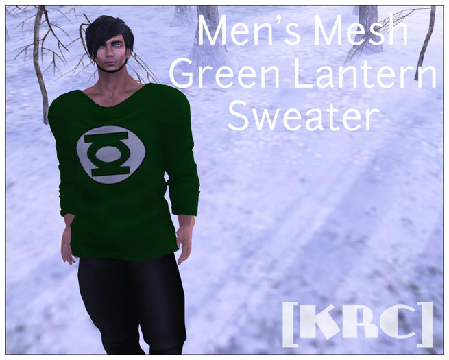 [ KRC ]  Green Lantern Mens Mesh Sweater