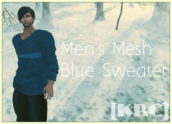 [ KRC ] Blue Mens long sleeve loose Shirt