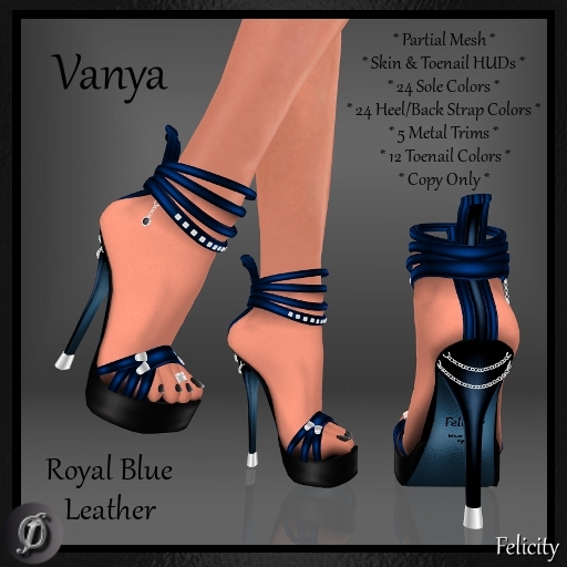 Shoes - *Felicity* Vanya Stilettos - Royal Blue Leather High Heels (24 Sole Colors, 24 Heel Colors, 5 Metals) Part Mesh