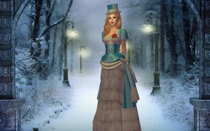 Sky Victorian Gown