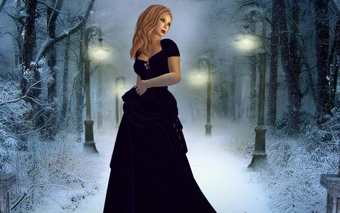 Midnight Victorian Gown