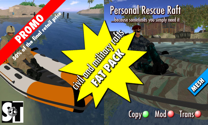 Personal Rescue Raft - Fat Pack - mesh - Boxed