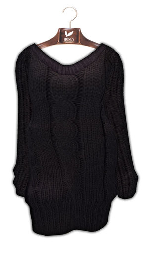 +HONEY+M001*Mesh Knit sweater (black)