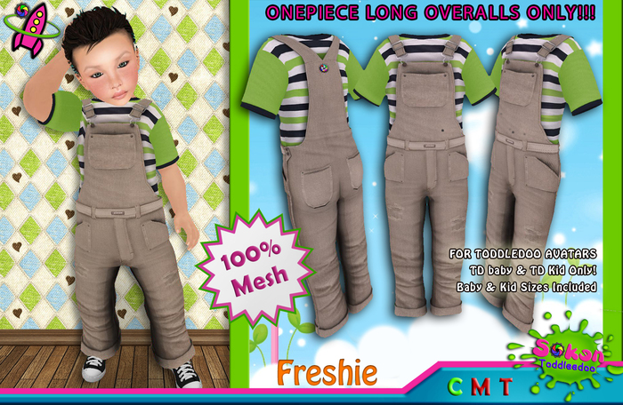 [SKTD] Toddleedoo Freshie Full Mesh Overalls LONG