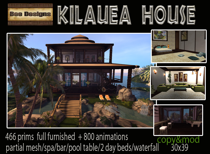 Second Life Marketplace SUPER PROMO Kilauea House box
