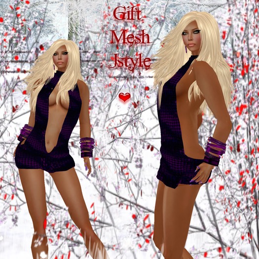 GIFT DRESS MESH PURPLE+JEWELRY+SKIN+SHAPE