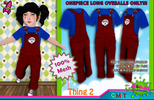 [SKTD] Toddleedoo Thing 2 Full Mesh Overalls LONG