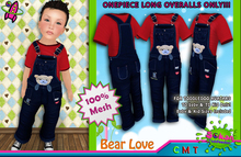 [SKTD] Toddleedoo Bear Love Full Mesh Overalls LONG