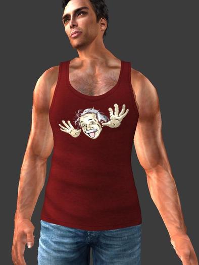 Novelty Mesh Tank Top "Genius"- Red