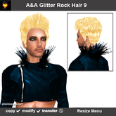 A&A Glitter Rock Hair Gold Blonde (Color 9). Classic rockstar unisex hair