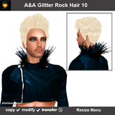A&A Glitter Rock Hair Platinum (Color 10). Classic rockstar unisex hair