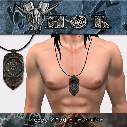 Thor Hammer Cross Mjolnir pendant MESH ~ THOR